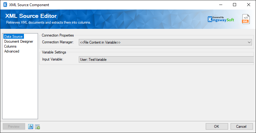 SSIS XML Source - Variable